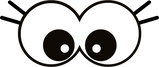 Round Eyes With Two Eyelashes Looking Downwards